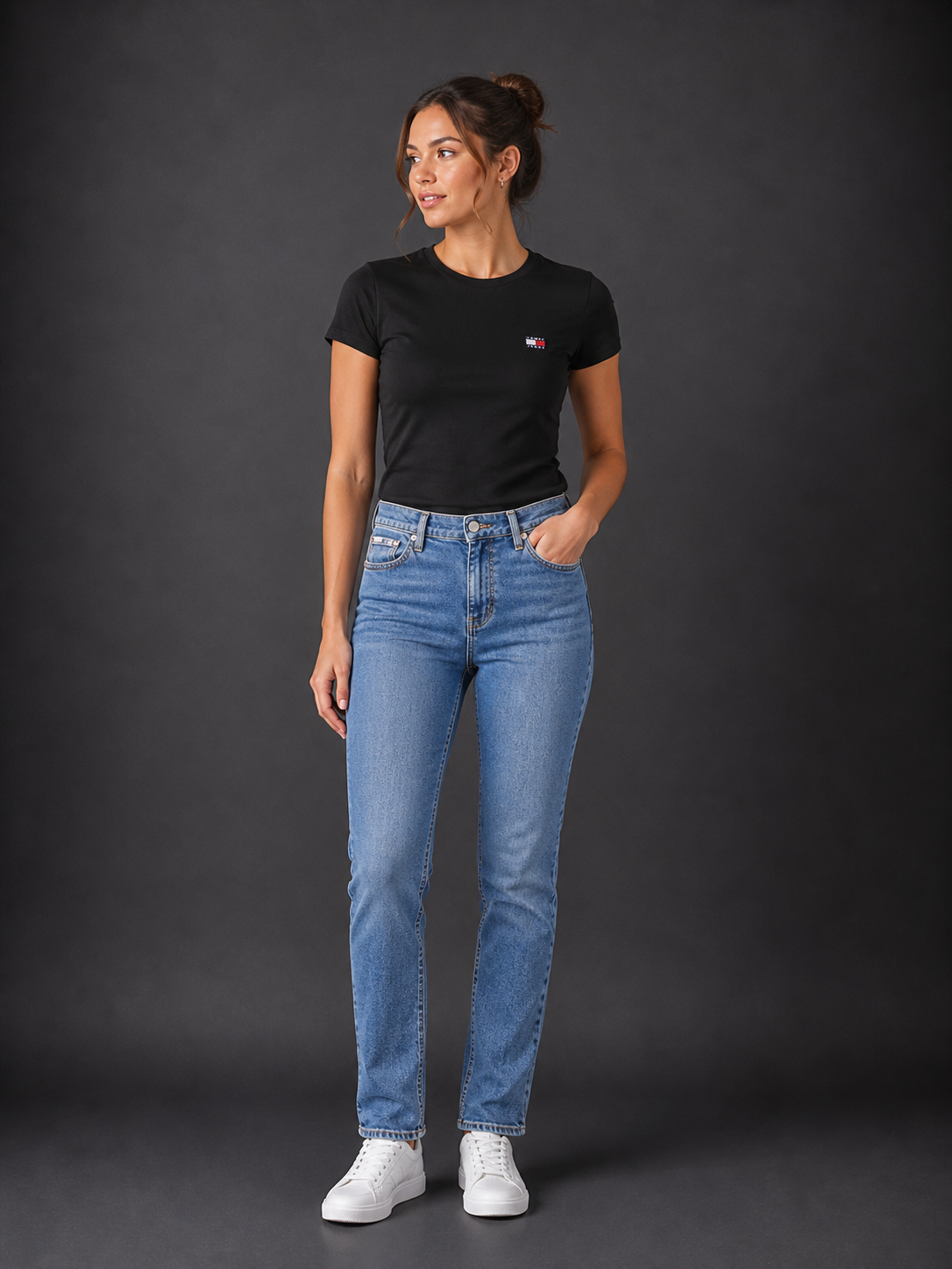 CALVIN KLEIN - JEAN MOM FEMME BLEU | COLLEKT PARIS