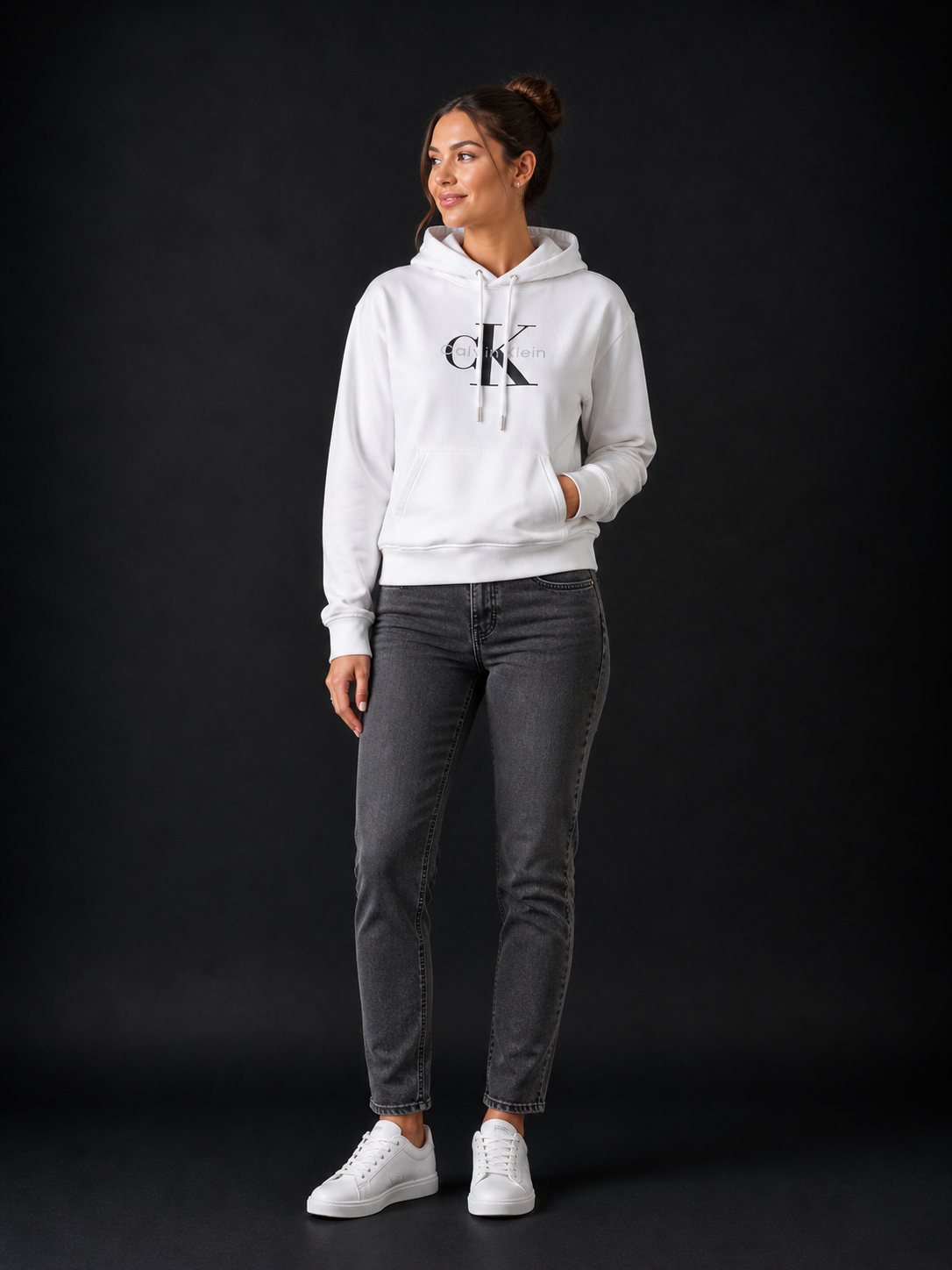 CALVIN KLEIN - SWEAT À CAPUCHE FEMME BLANC | COLLEKT PARIS
