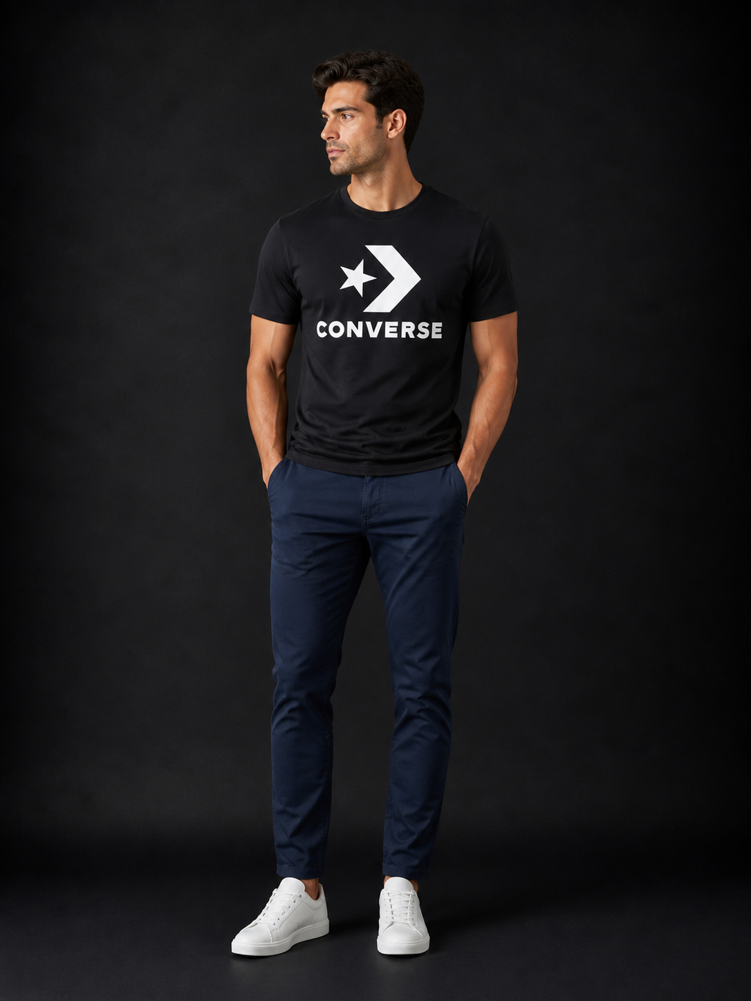 CONVERSE - T-SHIRT HOMME NOIR LOGO | COLLEKT PARIS