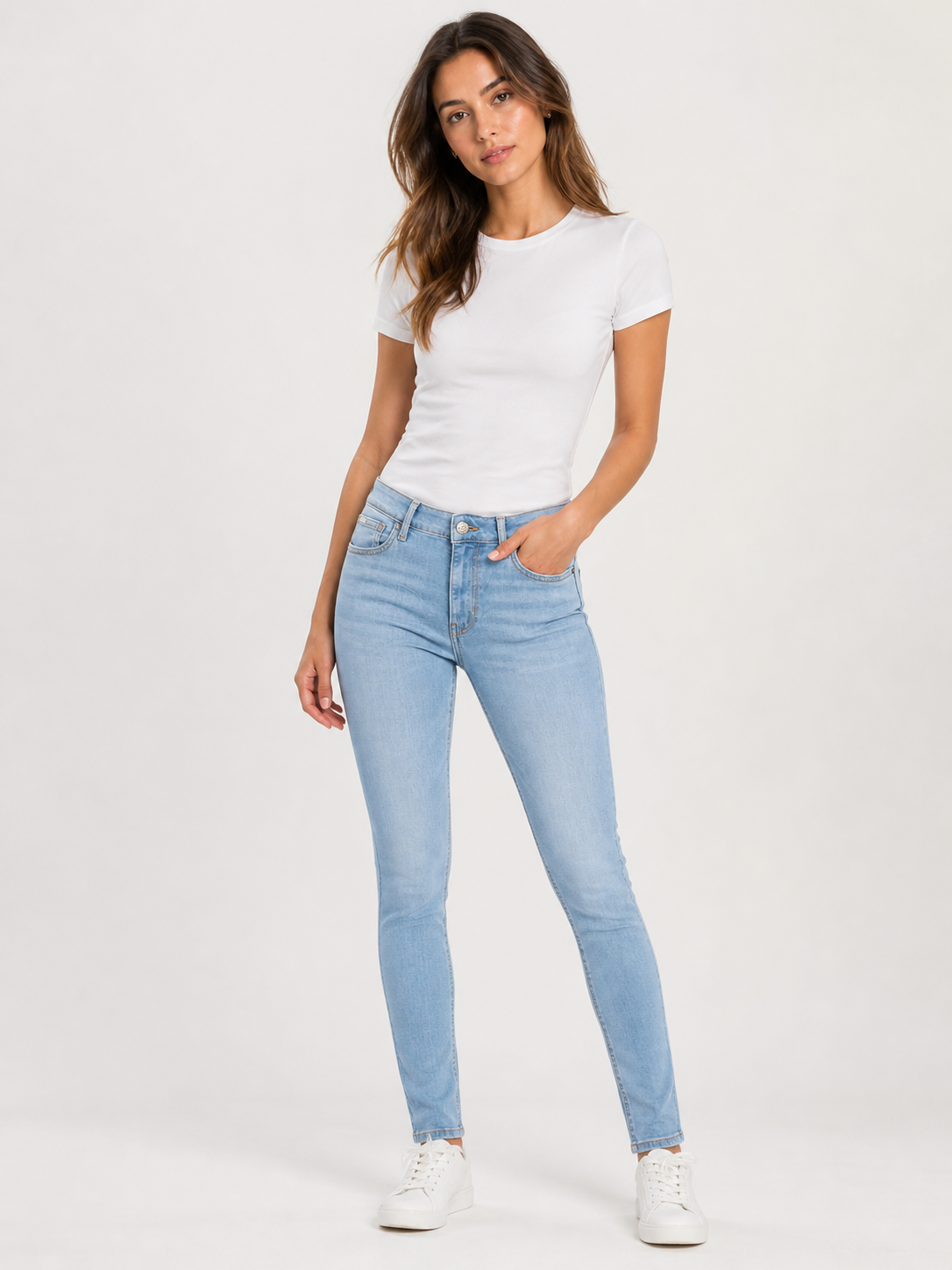 GUESS JEANS - JEAN SKINNY FEMME G05 BLEU CLAIR | COLLEKT PARIS