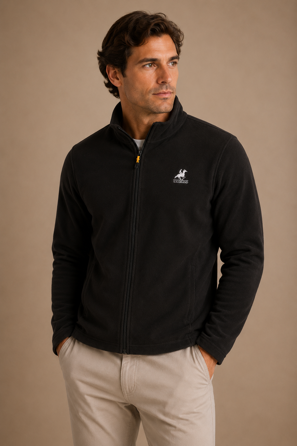 U.S. GRAND - SWEAT POLAIRE HOMME NOIR ZIPPÉ | COLLEKT PARIS