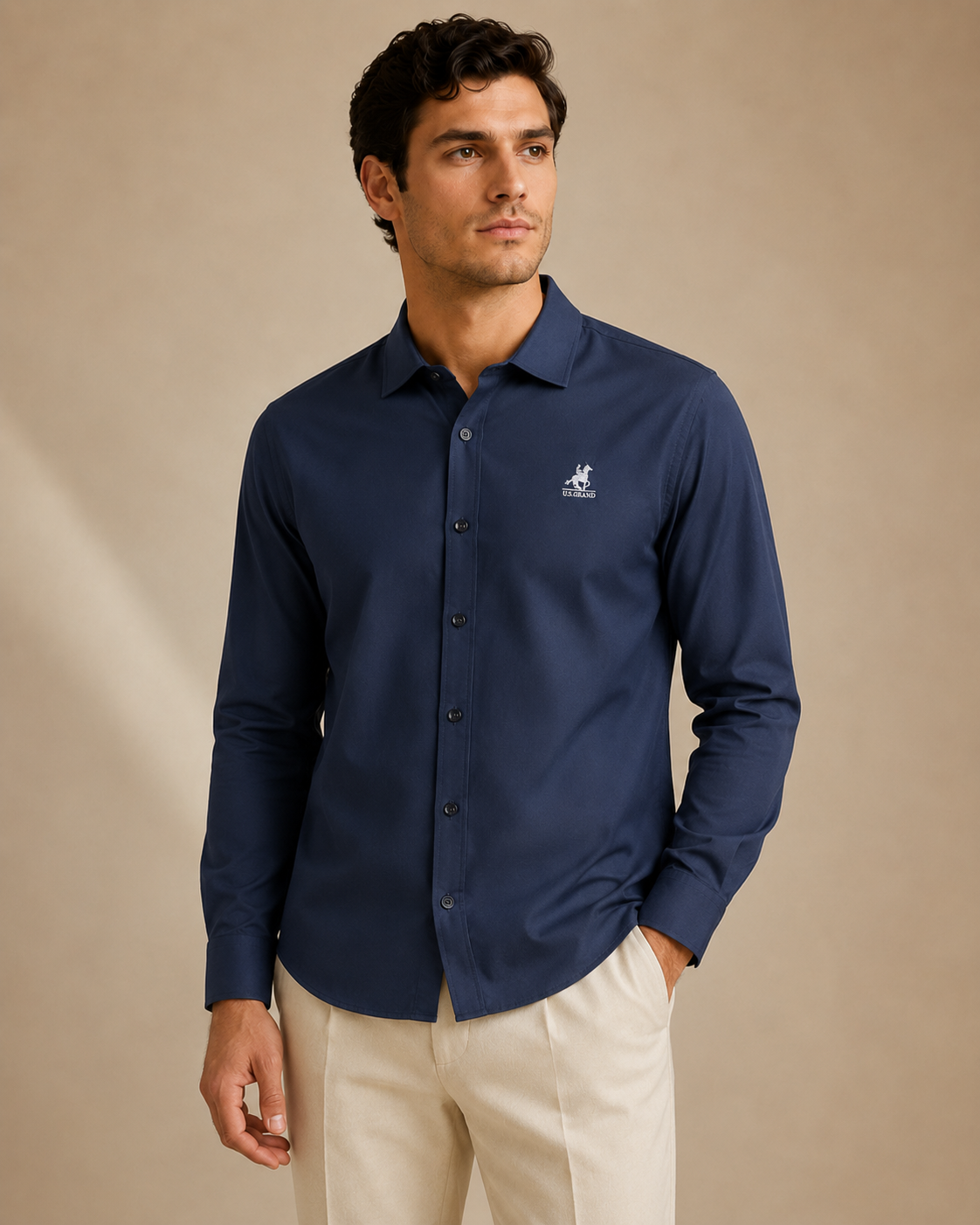 U.S. GRAND - CHEMISE HOMME BLEUE COL FRANÇAIS | COLLEKT PARIS
