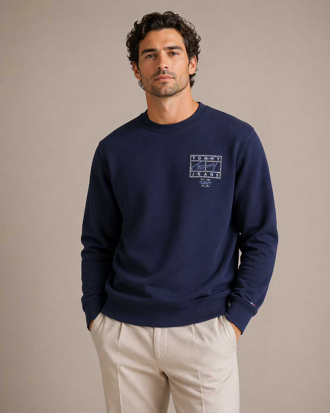 TOMMY HILFIGER - SWEATSHIRT HOMME BLEU EN COTON | COLLEKT PARIS