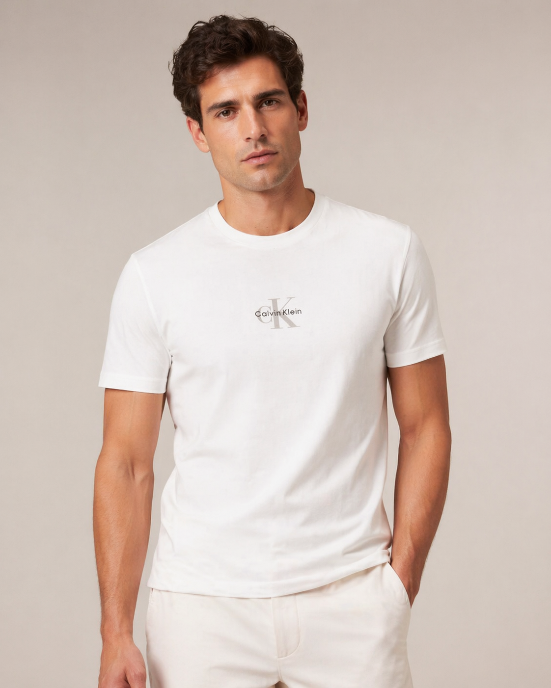 CALVIN KLEIN - T-SHIRT HOMME BLANC EN COTON | COLLEKT PARIS
